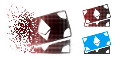 Eriterek piksel noktalı resim Ethereum banknotlar simgesi