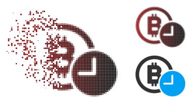 Işıltı piksel noktalı resim Bitcoin kredi saat simgesi