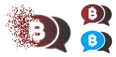 Rendelenmiş piksel noktalı resim Bitcoin sohbet simgesi