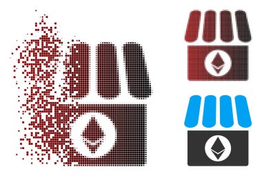Hareketli piksel noktalı resim Ethereum dükkanı simgesi