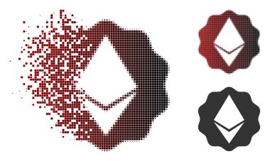 Piksel noktalı resim Ethereum rozet mühür simgesi dağınık