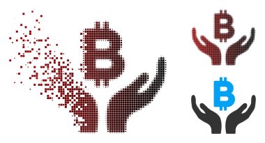 Kaybolan piksel noktalı resim Bitcoin bakım el simgesi