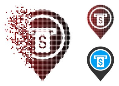 Dağınık piksel yarı ton Atm Terminal işaretçi simgesi