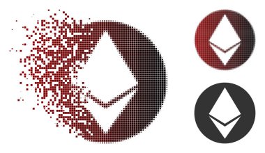 Piksel noktalı resim Ethereum sikke simge eriterek