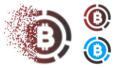 Kırık piksel noktalı resim Bitcoin diyagram simgesi