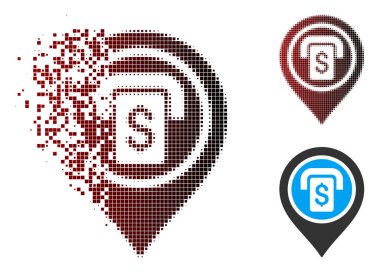 Eriterek piksel yarı ton Atm harita işareti simgesi