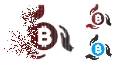 Hareketli piksel noktalı resim Bitcoin bakım el simgesi