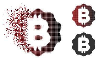 Piksel noktalı resim Bitcoin madalya sikke simge harcanmış