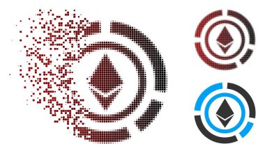 Kırık piksel noktalı resim Ethereum diyagram simgesi