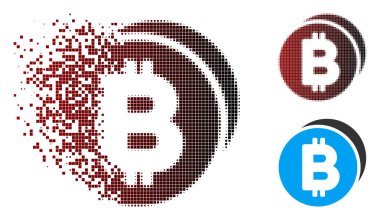 Toz piksel noktalı resim Bitcoin sikke simge