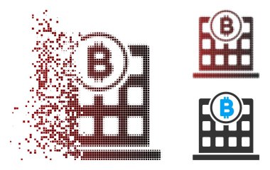 Harcanmış piksel noktalı resim Bitcoin Office simgesi