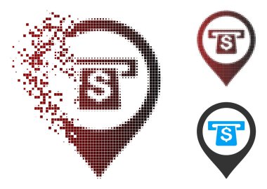 Rendelenmiş piksel yarı ton Atm harita işareti simgesi