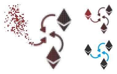 Çözünmüş piksel noktalı resim Ethereum Mikser girdap simgesi