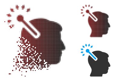 Ayrıştırılmış piksel noktalı resim optik sinirsel arayüzü simgesi
