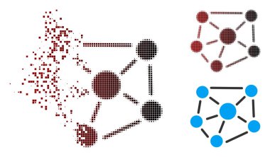 Toz piksel yarı ton sosyal grafik simgesi