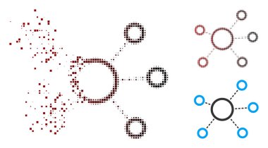 Kırık piksel yarı ton sanal bağlantıları simgesi
