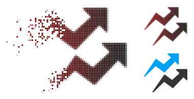 Piksel yarı ton eğilimleri okları simge dağılmakta