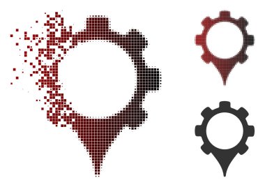 Kırık piksel yarı ton Gps ayarları simgesi