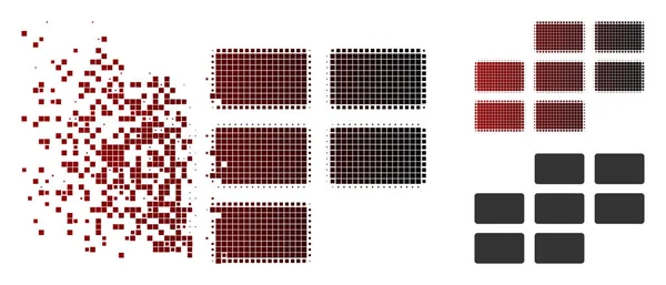 Gebrochenes Pixel-Halbbild-Kalenderraster — Stockvektor