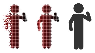 Ayrıştırılmış piksel yarı ton çocuk görüş simgesi