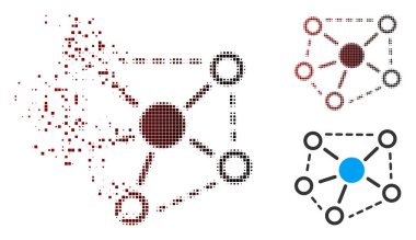 Hareketli piksel yarı ton molekül bağlantıları simgesi