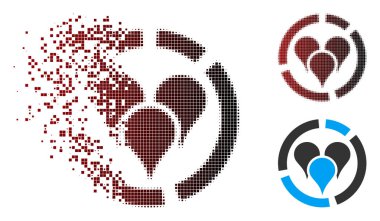 Toz piksel yarı ton coğrafi konumu Diyagram simgesi