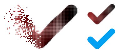 Vektör Evet kutsal kişilerin resmi içinde dağınık, pixelated yarı ton ve hasarsız tüm sürümleri. Kaybolan etkisi içerir dikdörtgen noktalar ve siyah kırmızı üzerinden Yatay Gradyan.