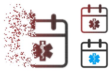 Kırık piksel noktalı resim sağlık gün simgesi