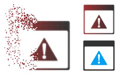 Ayrıştırılmış piksel noktalı resim hata takvim sayfası simgesi