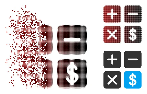 Sparkle Pixel Halftone Financial Calculator Icon — Stock Vector