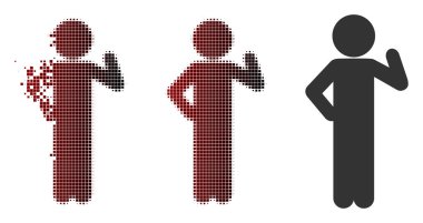 Piksel yarı ton çocuk teklif simgesi dağılmakta