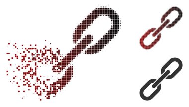 Toz piksel noktalı resim zinciri bağlantı simgesi