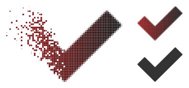 Tahribe piksel yarı ton onay onay simgesi