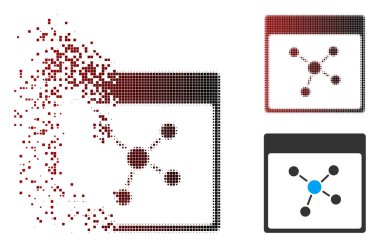 Hasarlı piksel noktalı resim bağlantıları takvim sayfası simgesi