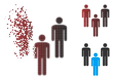 Hareketli piksel yarı ton insanların topluluk simgesi