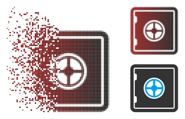 Poškozených pixelů polotónů bezpečné ikona — Stockový vektor