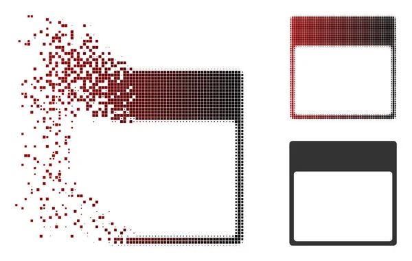 Verschwindendes Pixel-Halbton-Symbol für Kalenderseite — Stockvektor