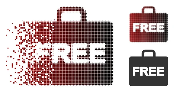 Pixel endommagé Halftone Free Accounting Case Icon — Image vectorielle