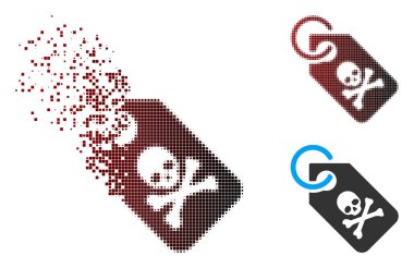 Harcanmış piksel yarı ton ölüm bir ses etiketi simgesi