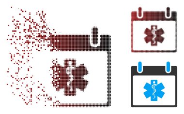 Ayrıştırılmış piksel yarı ton hayat yıldız takvim gün simgesini