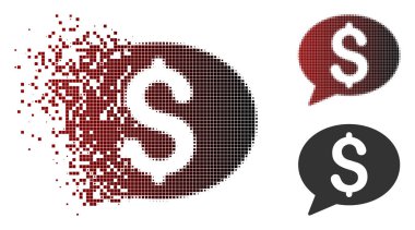 Hareketli piksel yarı ton banka ileti simgesi