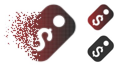 Çözünmüş piksel yarı ton fiyat etiketi simgesi