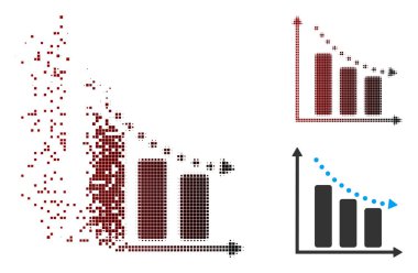 Harcanmış piksel yarı ton negatif eğilim simgesi