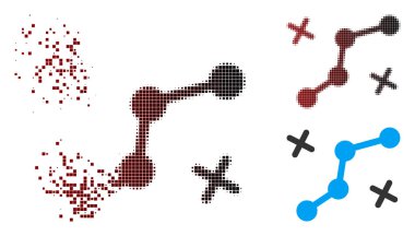 Ayrıştırılmış piksel yarı ton yol puan simgesi