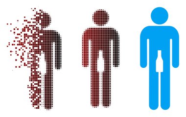 Hasarlı piksel yarı ton adam simgesi