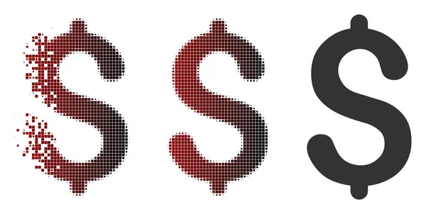 Icône de symbole de demi-ton de pixel dissimulé — Image vectorielle