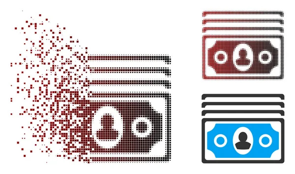 Staubpixel-Halbton-Banknoten-Symbol — Stockvektor