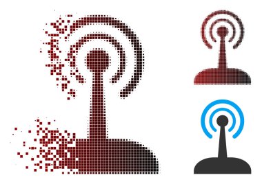 Hareketli piksel yarı ton radyo oyun çubuğu simgesi