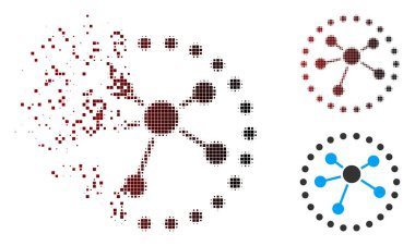 Kırık piksel noktalı resim bağlantılar diyagram simgesi