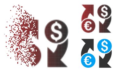 Parçalanmış piksel yarı ton para birimi simge değiştir